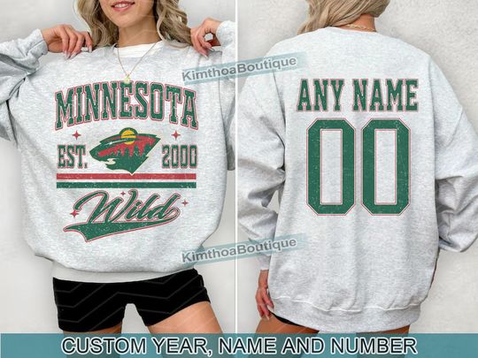 Minnesota Wild Sweatshirt | Minnesota Wild Merch | Vintage Minnesota Hockey shirt | Personalized Minnesota hockey tee | Hockey Gift