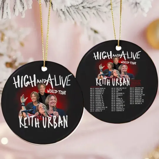 Keith Urban High And Alive Tour Ornament – Concert Holiday Keep - 2 Side