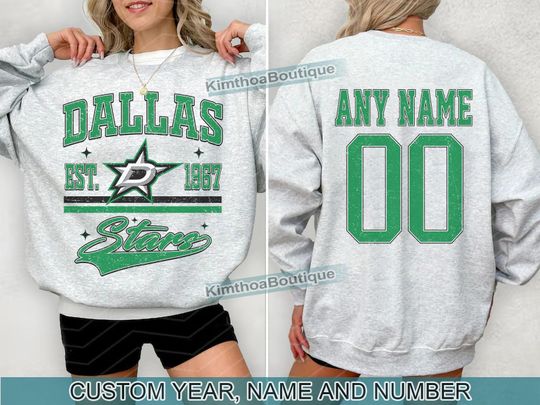 Dallas Stars Sweatshirt | Dallas Stars Merch | Vintage Dallas Hockey shirt | Personalized Dallas hockey tee | Hockey Gift
