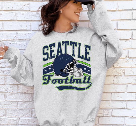 Discover Retro Seattle Football Sweatshirt, Trend Seattle Football Sweatshirt