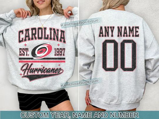Discover Carolina Hurricanes Sweatshirt | Carolina Hurricanes Merch | Vintage Carolina Hockey shirt | Personalized Carolina hockey tee | Hockey Gift