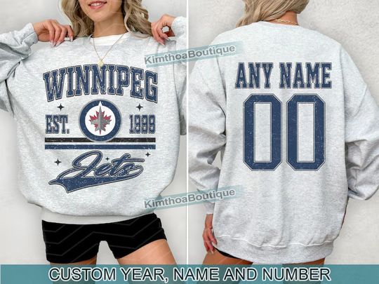 Discover Winnipeg Jets Sweatshirt | Winnipeg Jets Merch | Vintage Winnipeg Hockey shirt | Personalized Winnipeg hockey tee | Hockey Gift
