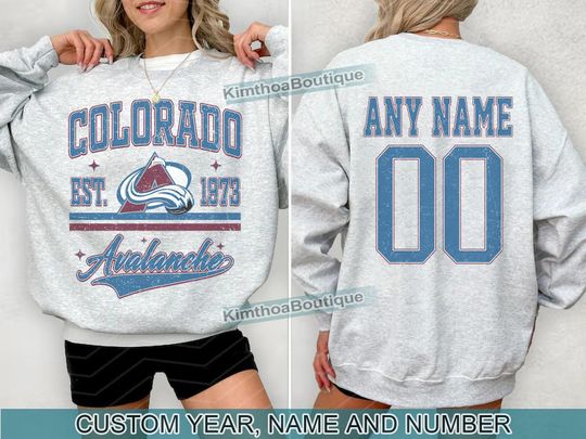 Discover Colorado Avalanche Sweatshirt | Colorado Avalanche Merch | Vintage Colorado Hockey shirt | Personalized Colorado hockey tee | Hockey Gift