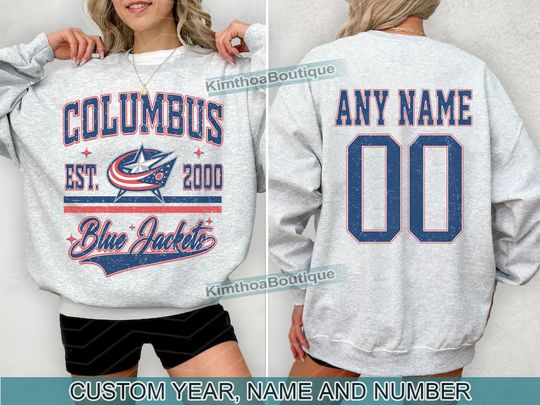 Discover Columbus Blue Jackets Sweatshirt | Columbus Blue Jackets Merch | Vintage Columbus Hockey shirt | Personalized Columbus hockey | Hockey Gift