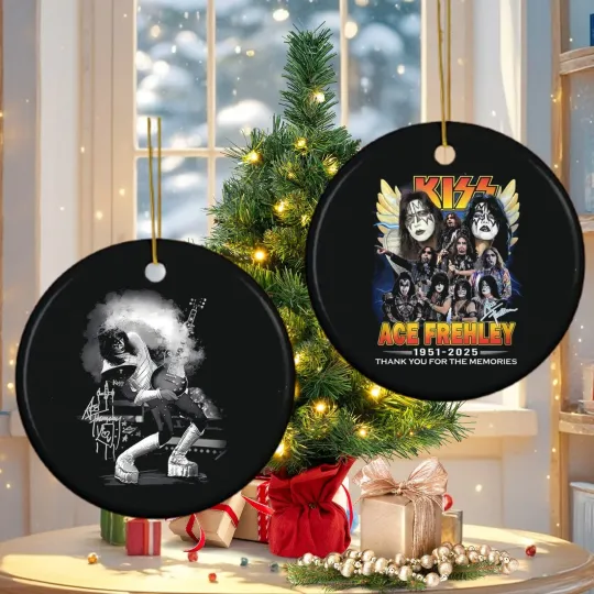Discover Ace Frehley  1951-2025 Thank You For The Memorie Ornament - 2 Side