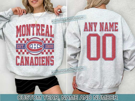 Discover Montreal Canadiens Sweatshirt , Vintage Canadiens tee, Montreal Hockey Fan shirt,  Custom Number,  Canadiens Hockey