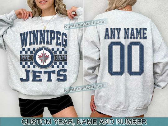 Discover Winnipeg Jets Sweatshirt , Vintage Jets tee, Winnipeg Hockey Fan shirt,  Custom Number,  Jets Hockey