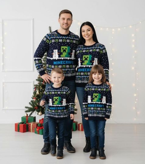 Discover Minecraft Ugly Christmas Sweater Creeper Sweater Xmas Holiday Gift For Family