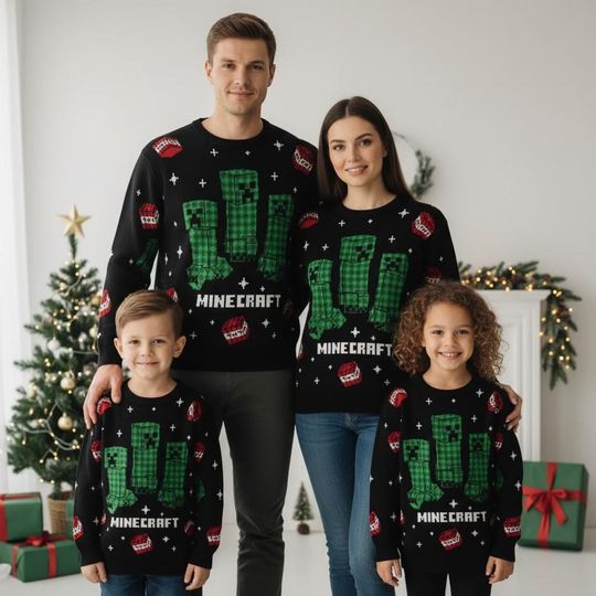 Discover Minecraft Ugly Christmas Sweater Creeper Sweater Video Game Xmas Holiday Gift