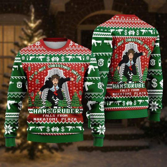 Discover Nakatomi Plaza Green Ugly Christmas Sweater, Party 1988 Xmas Sweatshirt, Christmas Gift for Men & Women, Nostalgic Xmas Party Shirt