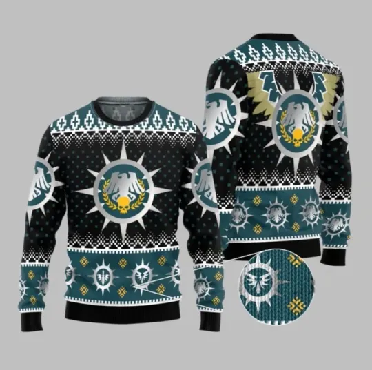 Discover 2025 Christmas Warhammer Raven Guard Iconic Ugly Christmas Sweater