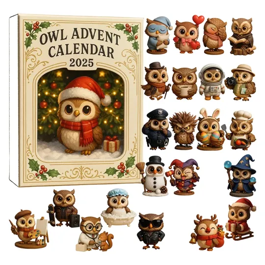 Discover Christmas Countdown Owl Advent Calendar – 24 Days of Festive 2D Blind Boxes