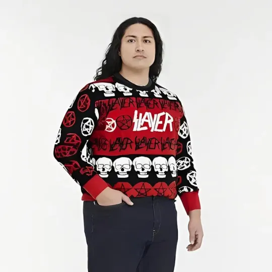 Discover Slayer Pentagram Skulls Adult Christmas Sweater Small Clothing Shoes Jewelry