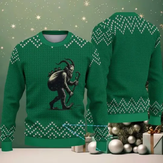 Discover Classic Krampus With Sack Ugly Christmas Sweater
