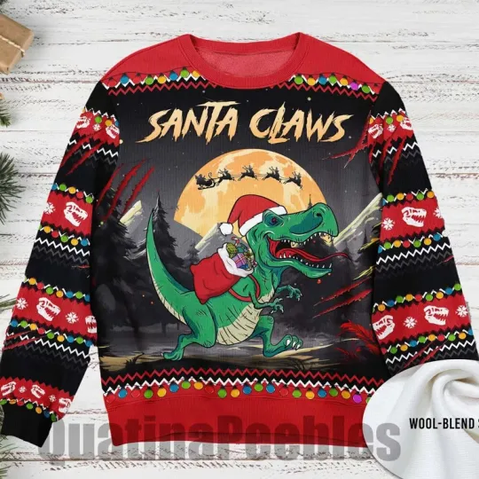 Discover Cryptid Monster Ugly Xmas Sweater, Horror Folklore Holiday Jumper