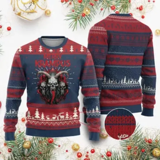 Merry Krampus Ugly Christmas Sweater Horor Xmas Evil
