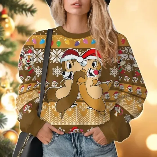 Discover Chip And Dale Ugly Christmas Sweater, Chip Dale Light Christmas Sweater, Couple