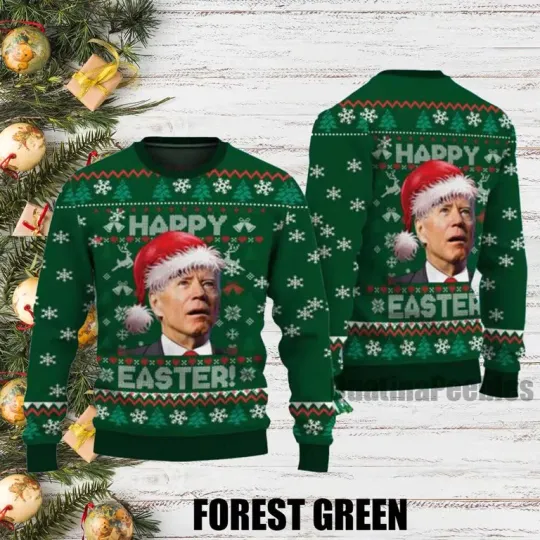 Joe Biden Ugly Xmas Sweater, Funny Happy Easter Holiday Gift for Men
