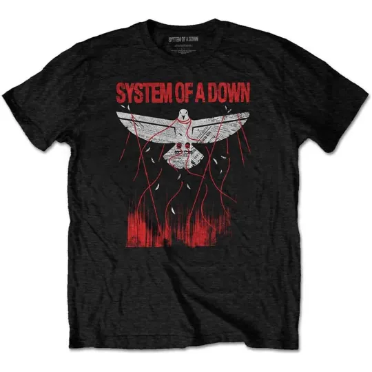SYSTEM OF DOWN Men's Dove Overcome T-Shirt Black