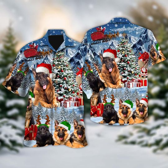 Discover Custom Dog Hawaiian Shirt, Personalized Dog Cat Xmas Aloha Shirt, Pet Owner Christmas Shirts, Dog Lover Button Tee