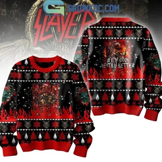Discover Slayer 2024 Christmas Life Is Cool De@th Is Better Ugly Sweater