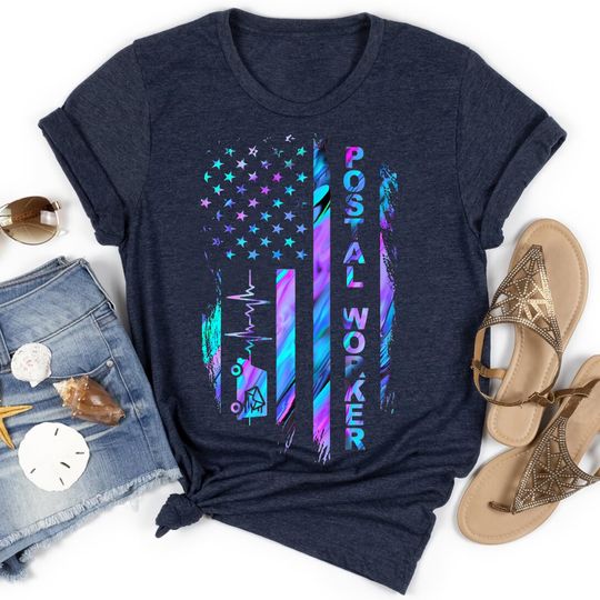 Discover Postal Worker American Flag T-Shirt, Postal Carrier, Postman, Postwoman, Mail Carrier Shirt, Mailman, Mailwoman, Postal Worker Gifts