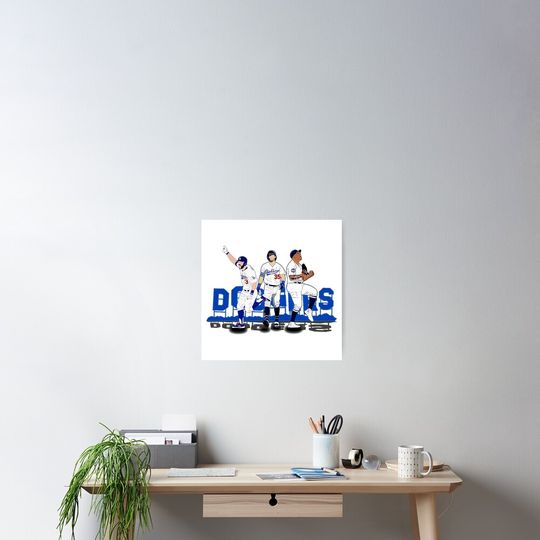 Discover Los Angeles Baseball Chris Taylor Cody Bellinger Julio Urias Poster