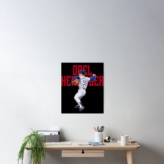 Discover Orel Hershiser Pitches Legend #56 Bold Poster