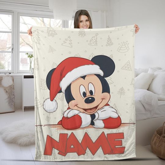 Discover Custom Name Mickey And Friends Christmas Blanket, Mickey's Very Merry Christmas Party Gift