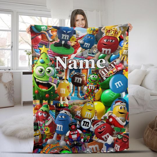 Discover M and M Blanket,Gift Home Decor, Baby Girl Blanket, Christmas Gifts, Baby Shower Gift