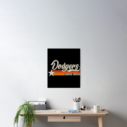 Discover Vintage Dodgers Name Throwback Retro 	 	 	 	 	 		 Poster