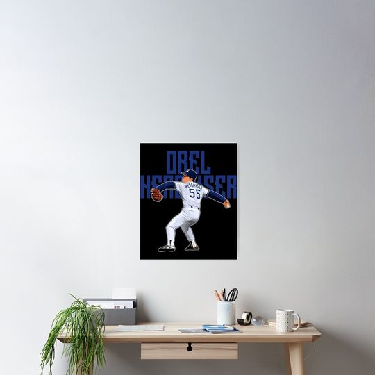 Discover Orel Hershiser Pitches Legend #55 Bold Poster