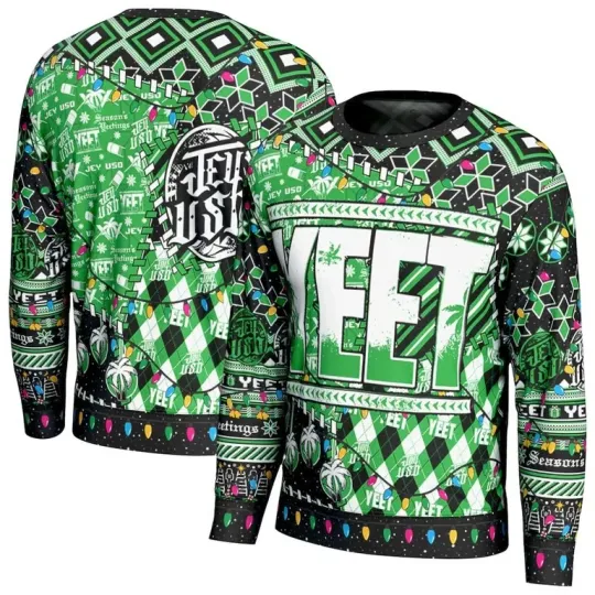 Discover Wrestling Entertainment Jey Uso YEET Ugly Christmas Sweater Men Women Holiday Pullover Green Black