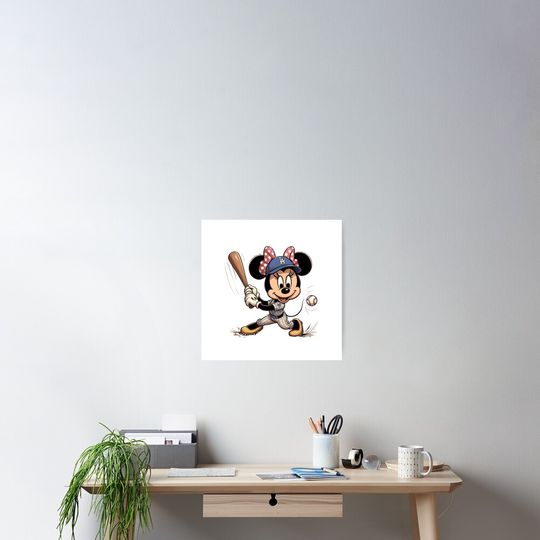 Discover Minnie Mouse Strikes Out Cute Poster