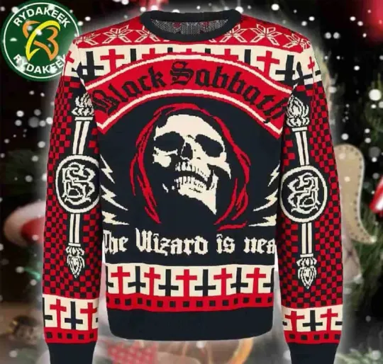 Black Sabbath The Wizard Is Near Ugly Sweater Christmas 2025