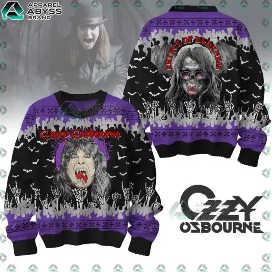 Ozy Osbourne Prince Of Darkness Christmas Sweater