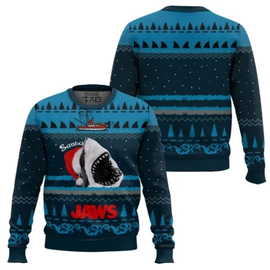 Discover Santa Jaws 1975 - 2025 Ugly Christmas Sweater