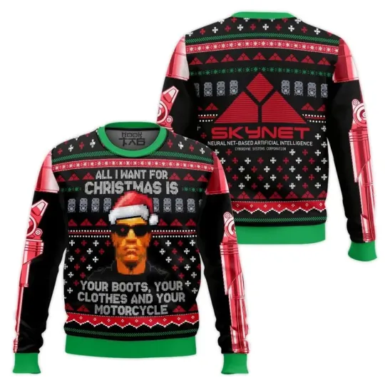 Discover Terminator All I Want For Christmas Is Ugly Christmas Sweater