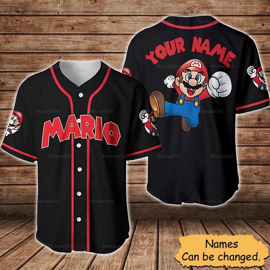 Discover Custom Mario Baseball Jersey, Game Day Shirt for Men