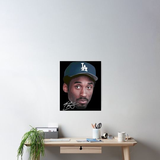 Discover Kobe Bryant Big Face Dodgers  Poster