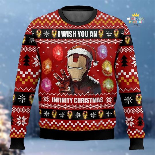 Discover Iron Hero Infinity Christmas Ugly Sweater, I Wish You an Infinity Christmas Sweatshirt