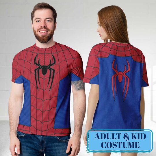 Discover Marvel Spider-Man New Suit Halloween Costume 3D Shirt, Spider Man Inspired Suit Cosplay Shirt, Spider Man Brand New Day All Over Print Shirt