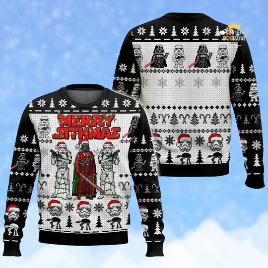 Discover Star Wars Christmas Ugly Sweater, Darth Valder Holiday Sweater, Movie Christmas Sweater