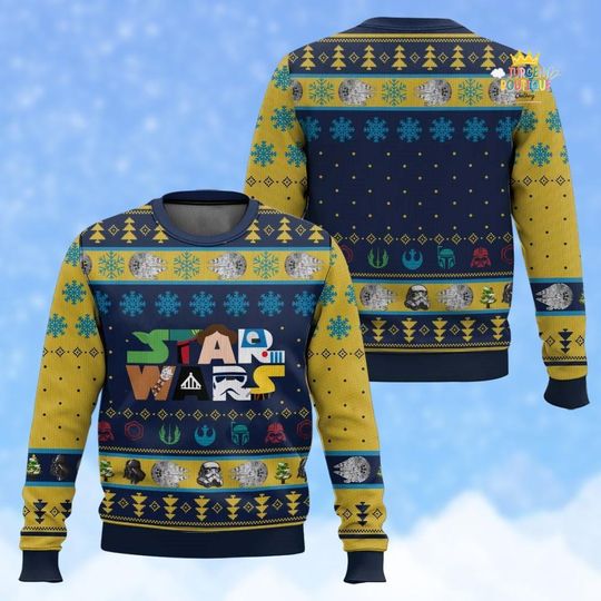 Star Wars Ugly Christmas Sweater, Funny Holiday Sweatshirt, Geek Christmas Sweater
