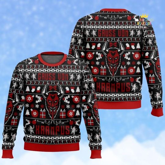 Krampus Ugly Christmas Sweater, Krampus Holiday Sweatshirt, Funny Xmas Sweater
