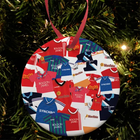 Discover Crewe Alexandra Retro Kit Mash Christmas Tree Bauble Decoration Ceramic