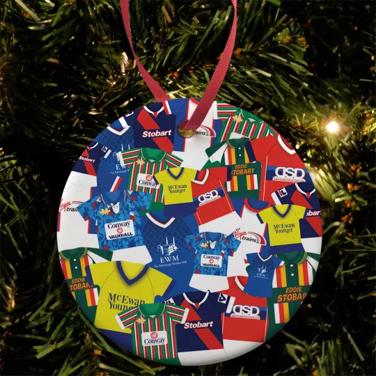 Discover Carlisle United Retro Kit Mash Christmas Tree Bauble Decoration Ceramic