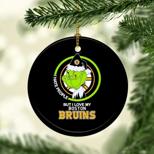 Discover The funny character Boston Team Christmas I Hate People But Love My Boston Ornament