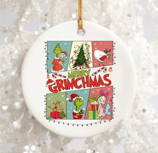 Merry Grin Ceramic Ornament