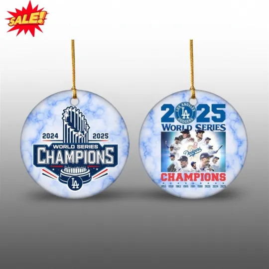 Discover LA Dodger 2025 World Series Won Ornament
